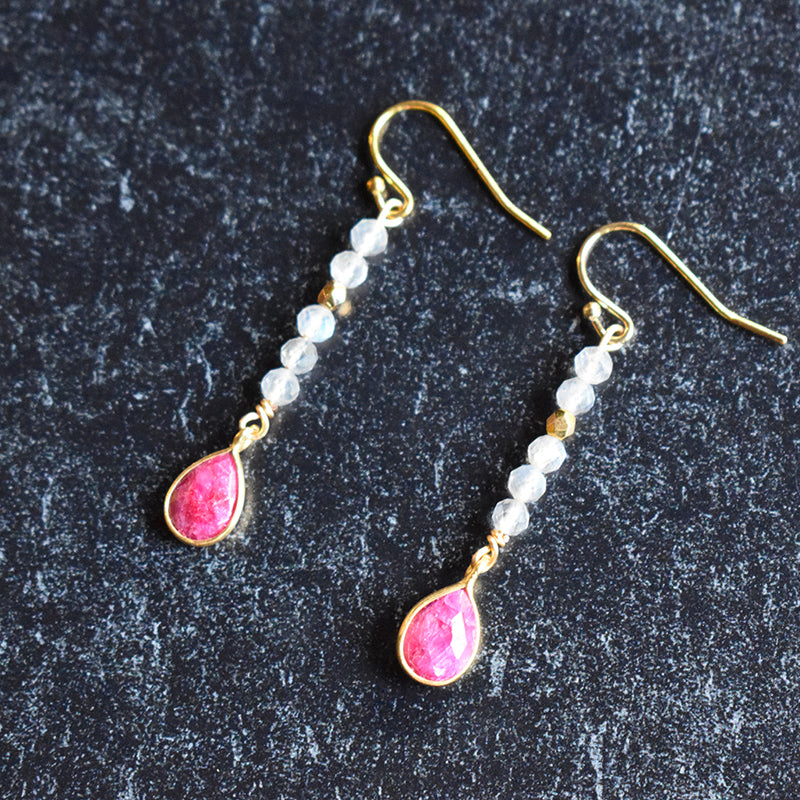 Ruby & Labradorite Earrings - Jackson Collection