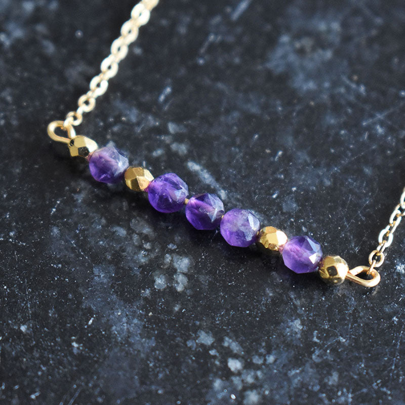 Amethyst & Gold Necklace