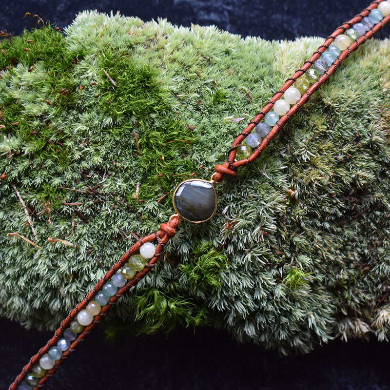 Leaf & Labradorite - 3 Wrap