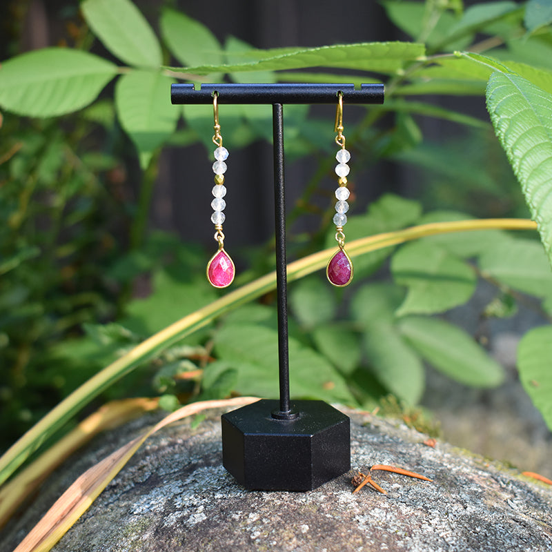 Ruby & Labradorite Earrings - Jackson Collection