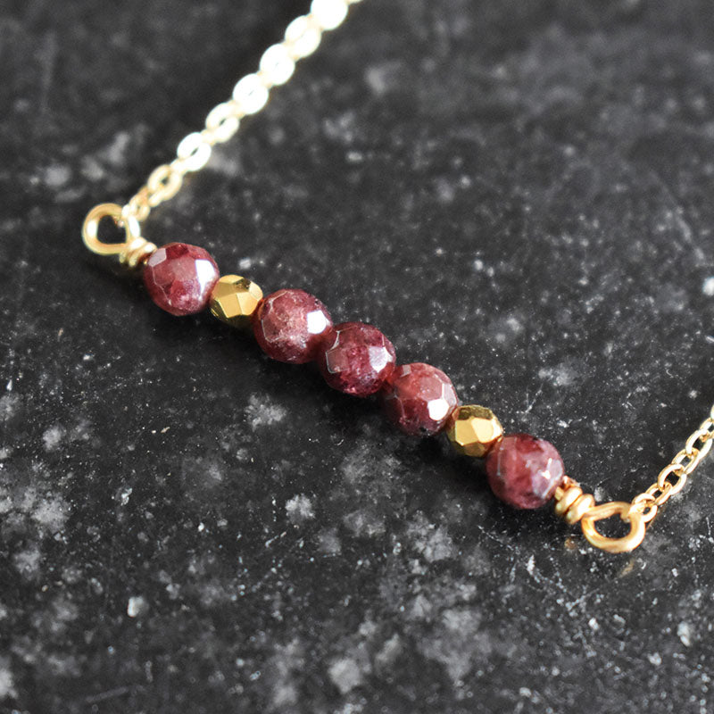 Garnet & Gold Necklace