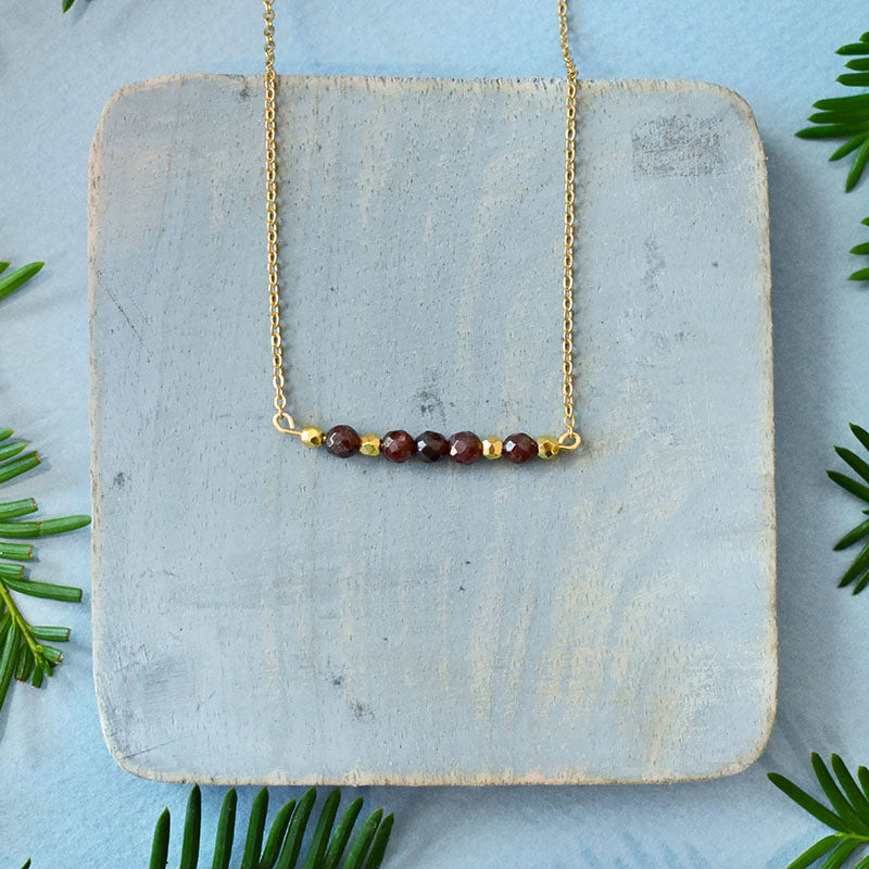 Garnet & Gold Necklace