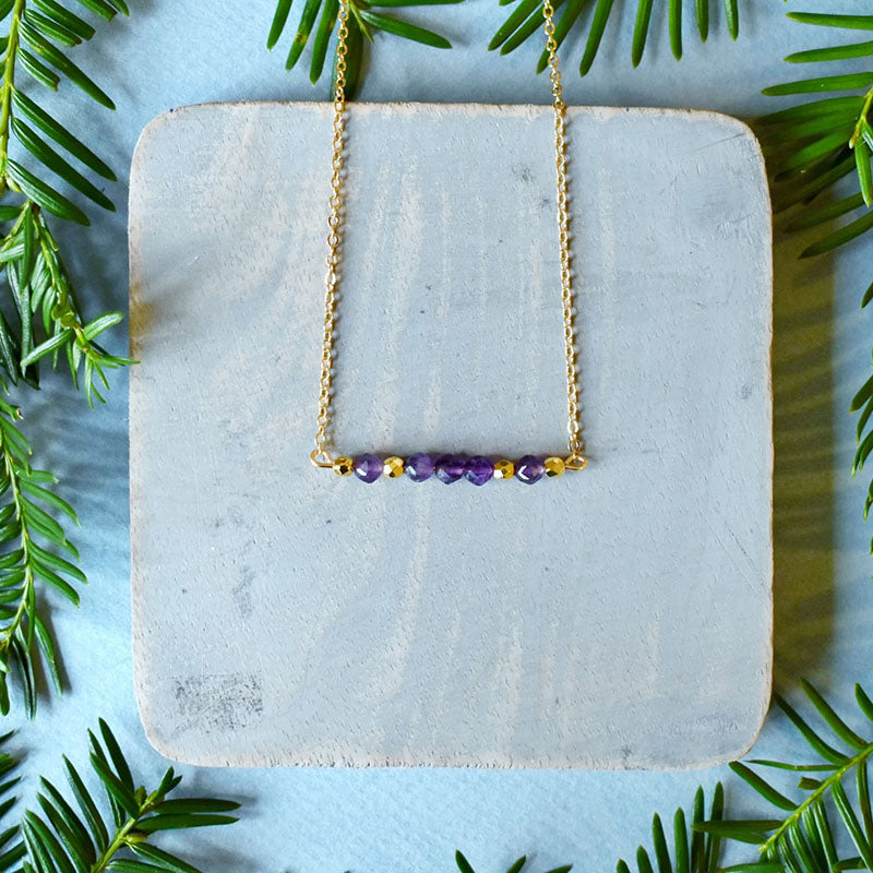 Amethyst & Gold Necklace