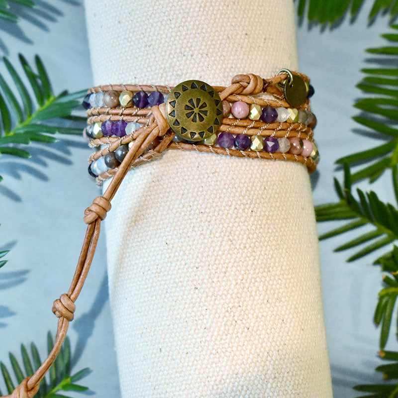 Labradorite & Floral - 3 Wrap
