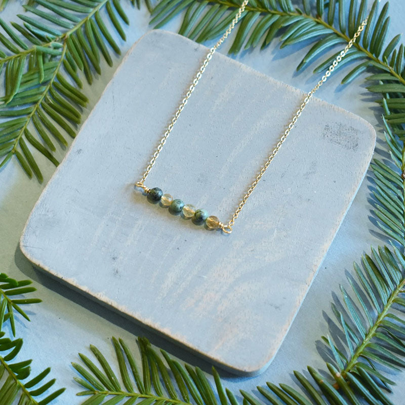 November & Sagittarius Gold Necklace