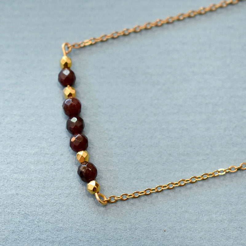 Garnet & Gold Necklace