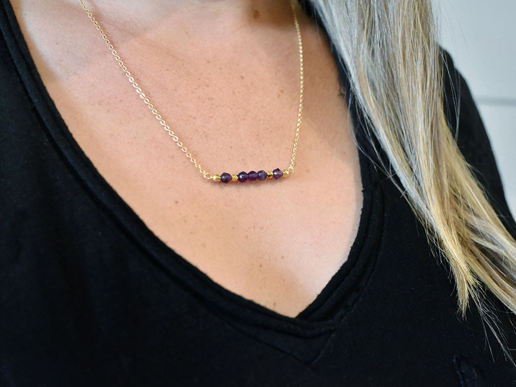 Amethyst & Gold Necklace