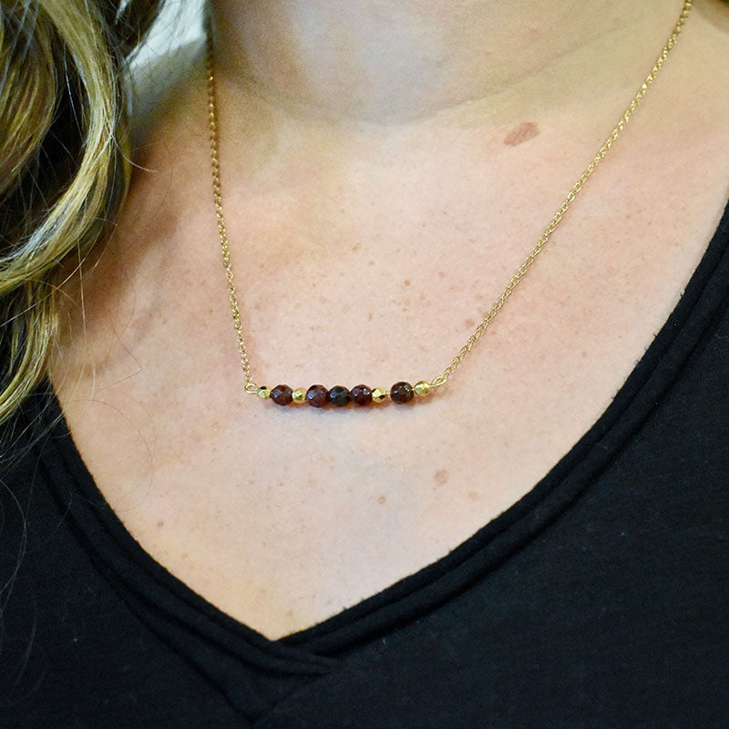 Garnet & Gold Necklace