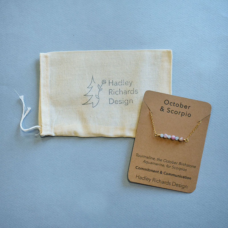 October & Scorpio Gold Necklace