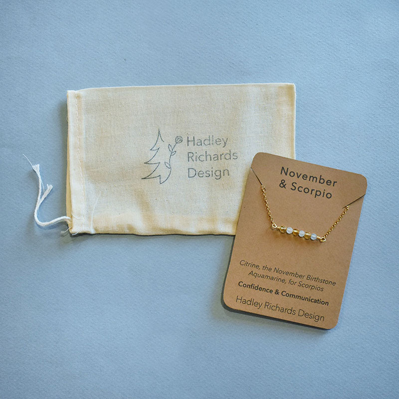November & Scorpio Gold Necklace