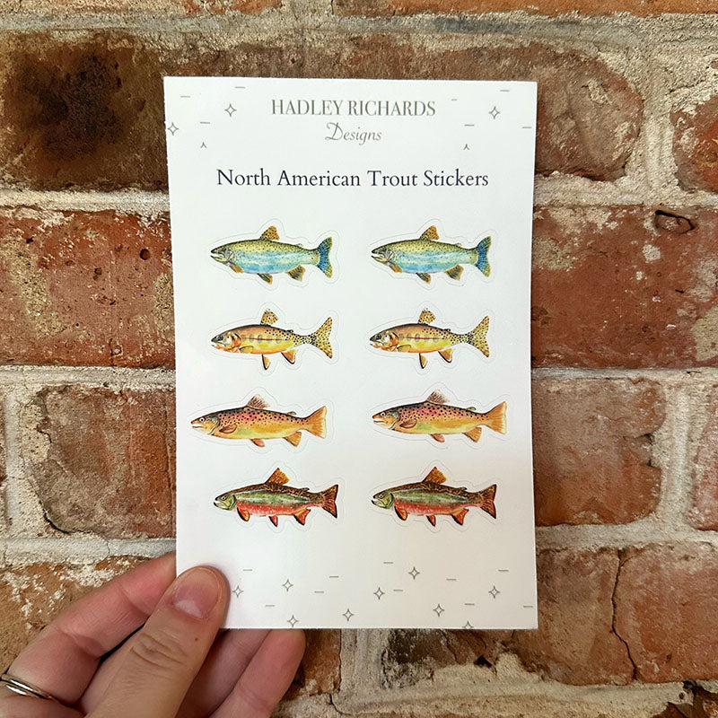 North American Trout Sticker Sheets
