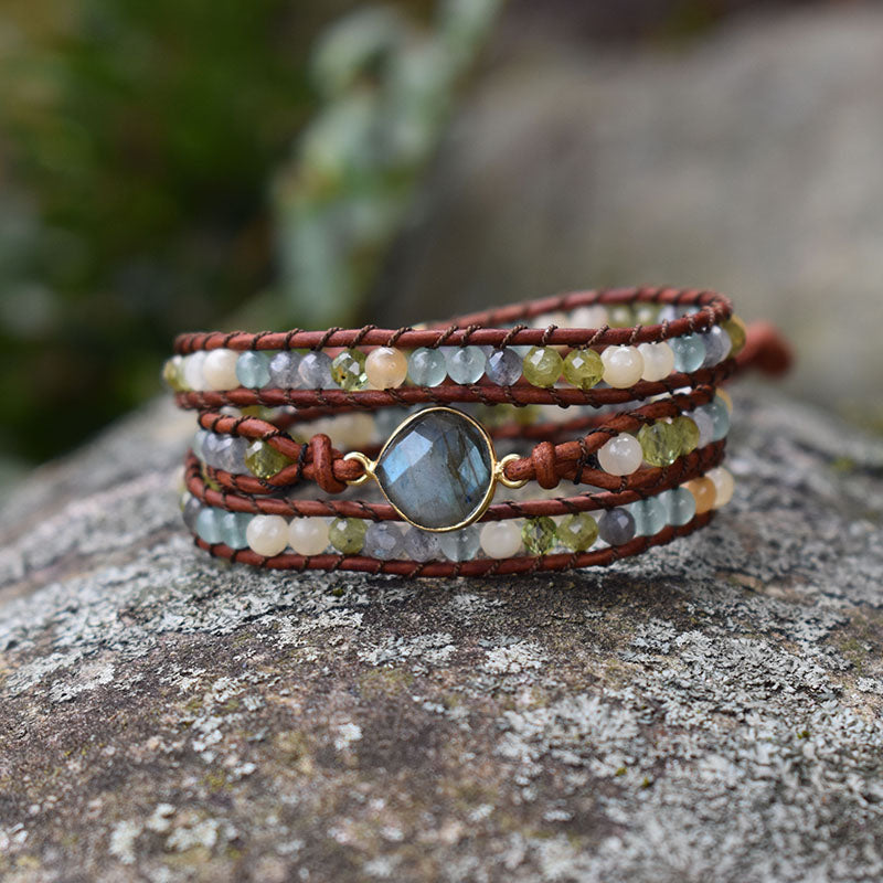 Leaf & Labradorite - 3 Wrap