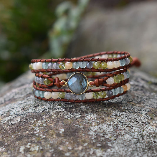 Leaf & Labradorite - 3 Wrap