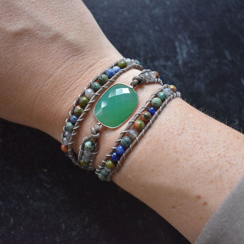 Mountain & Chrysoprase - 3 Wrap