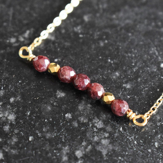 Garnet & Gold Necklace