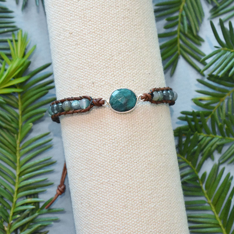 Emerald Gemstone Pendant - 1 Wrap