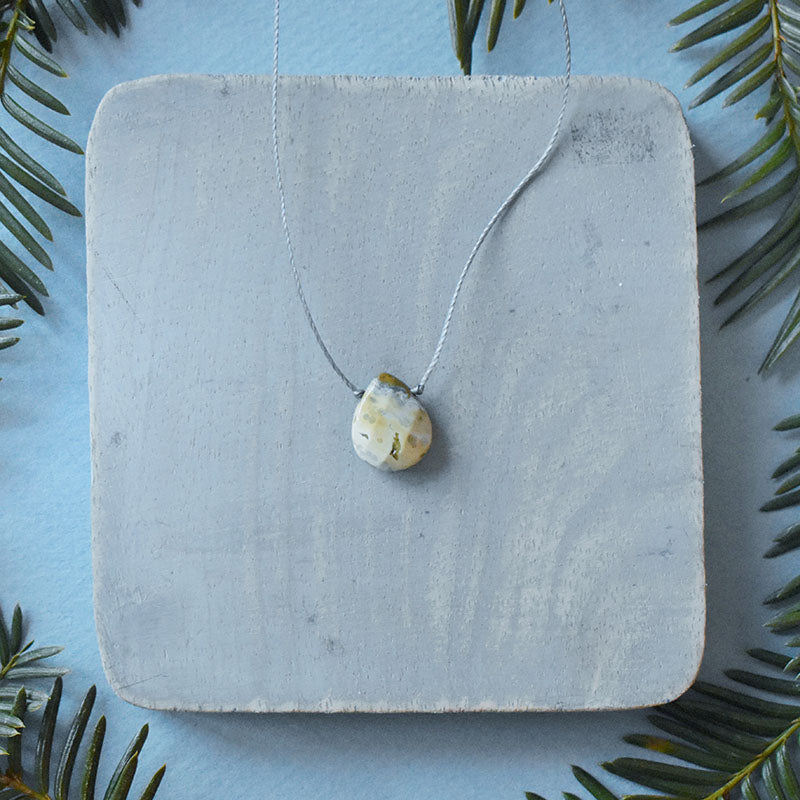 Ocean Jasper & Gray Cord Necklace 2