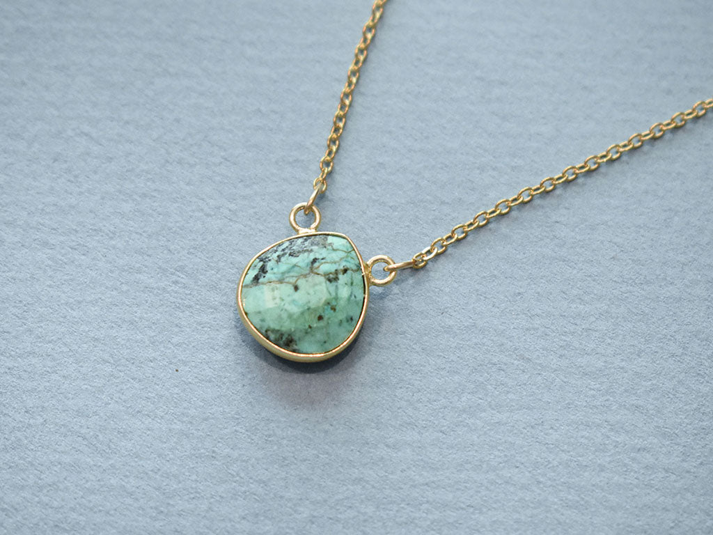 African Turquoise & Labradorite Tiered Necklace