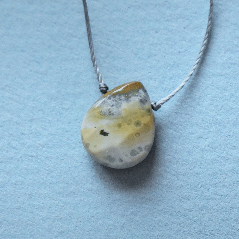 Ocean Jasper & Gray Cord Necklace 2
