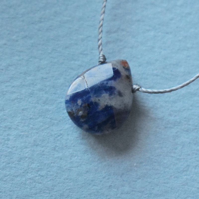 Sodalite & Gray Cord Necklace 2