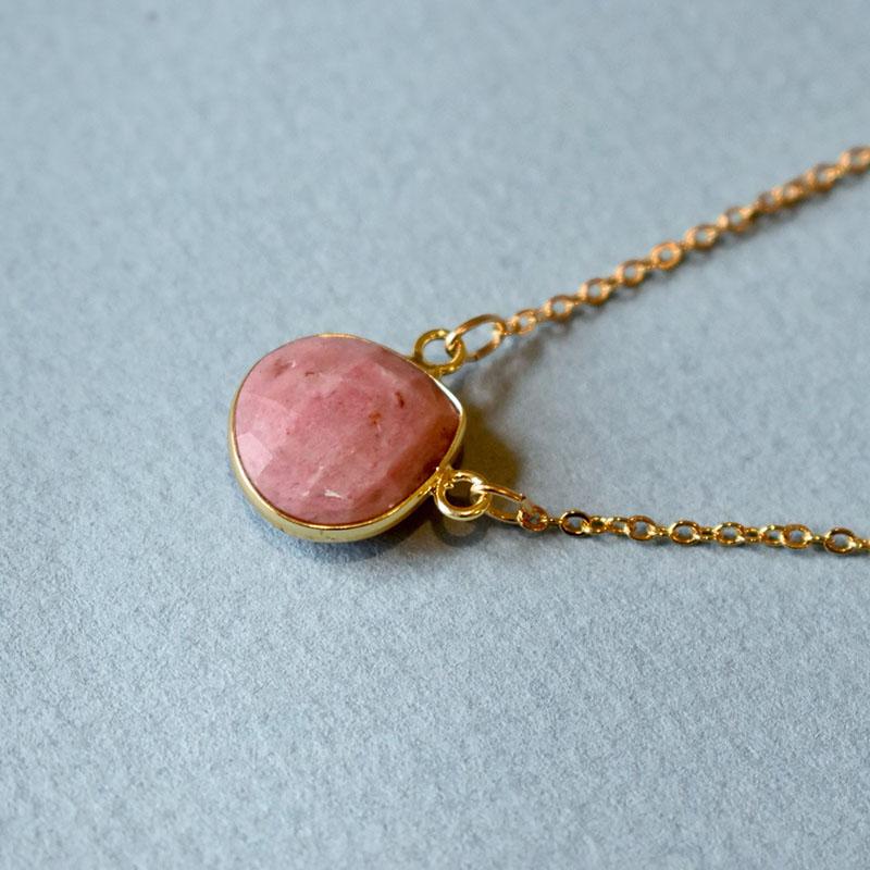 Rhodonite & Gold Labradorite Tiered Necklace
