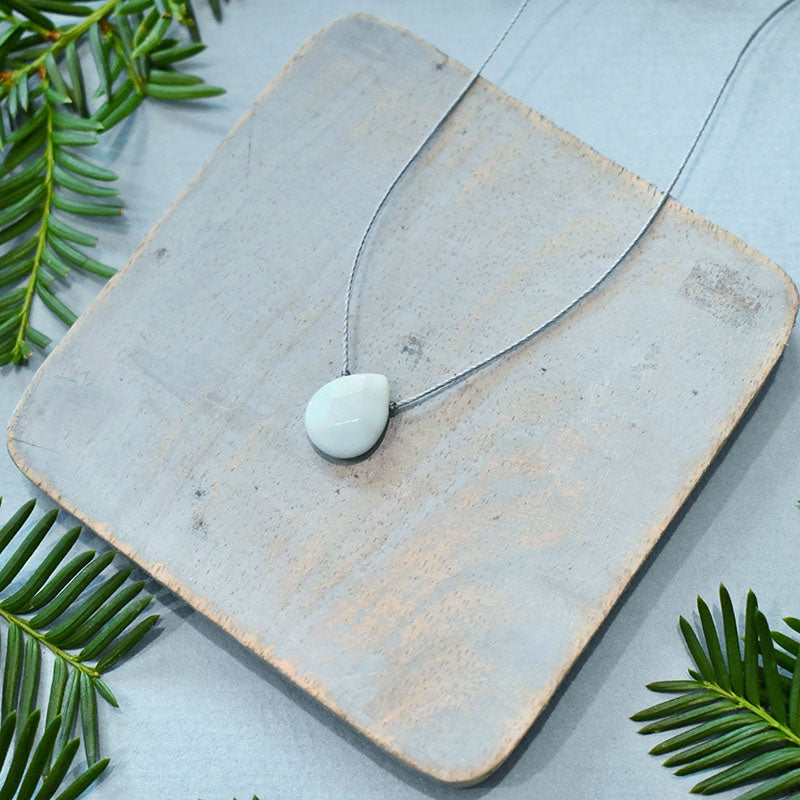 Amazonite & Gray Cord Necklace