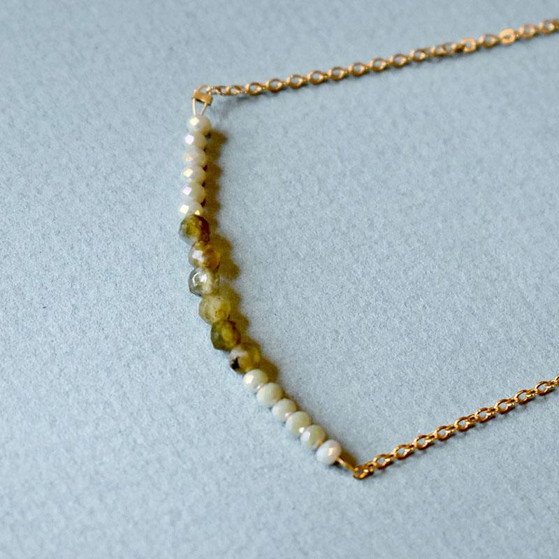 Rhodonite & Gold Labradorite Tiered Necklace